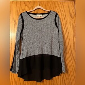 Michael Kors Black Floral Long Sleeve - Size L